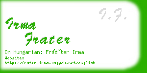 irma frater business card